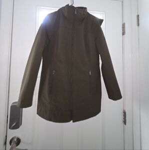 Olive Green DetachableHooded Jacket By Andre Marc
